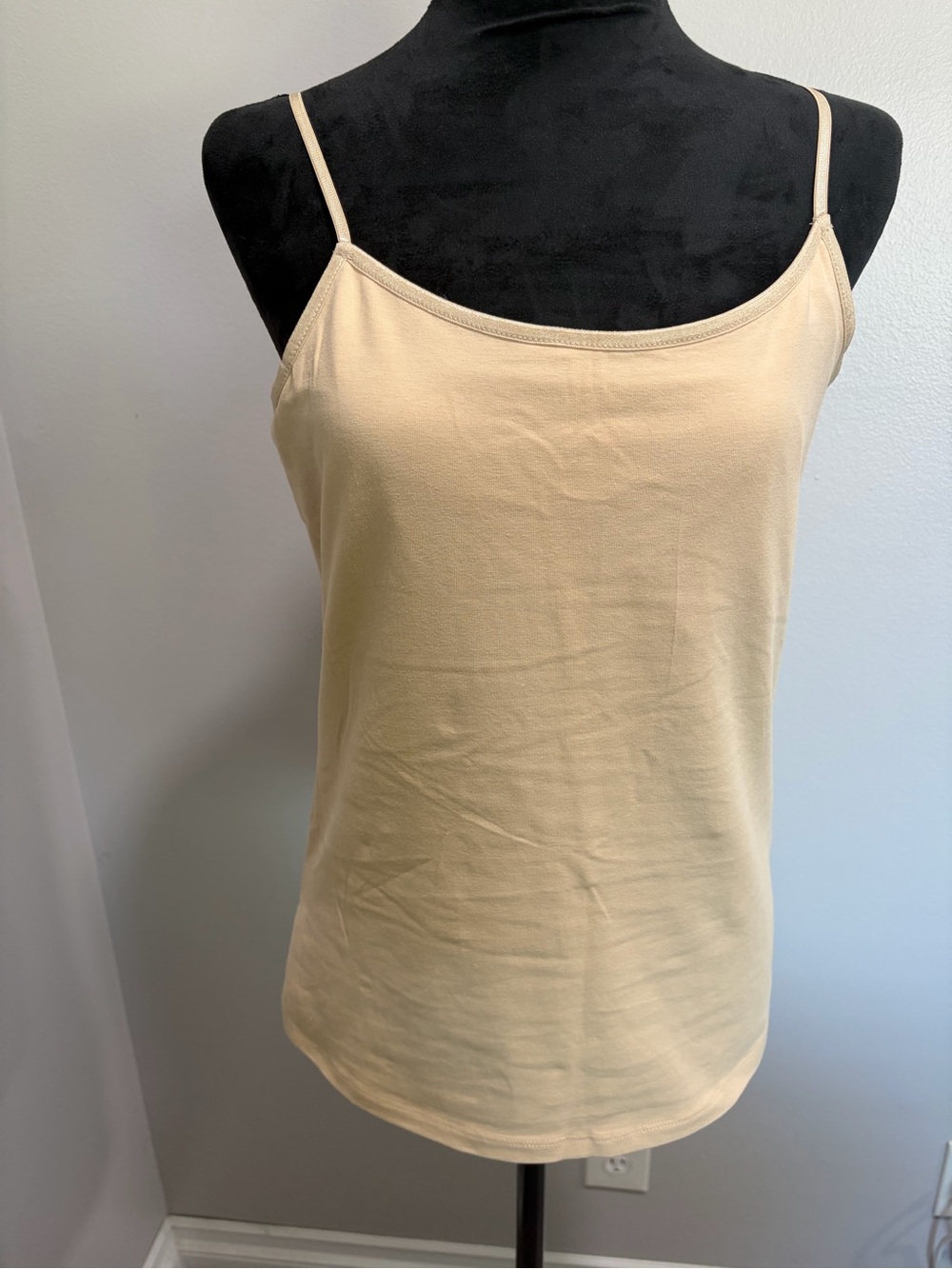 2 A Tee Light sand color Slim-Strap Cami